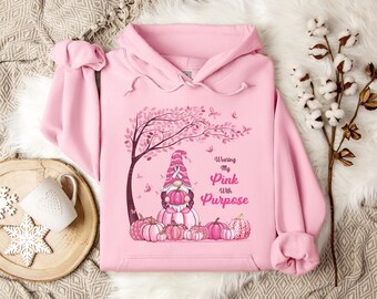 Sweat-shirt ras du cou et sweat à capuche rose sensibilisation au cancer du sein : « Je porte mon rose avec raison »