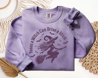 Yes A Witch Can Drive a Stick T-shirts et sweat-shirts à manches courtes et longues couleurs confortables