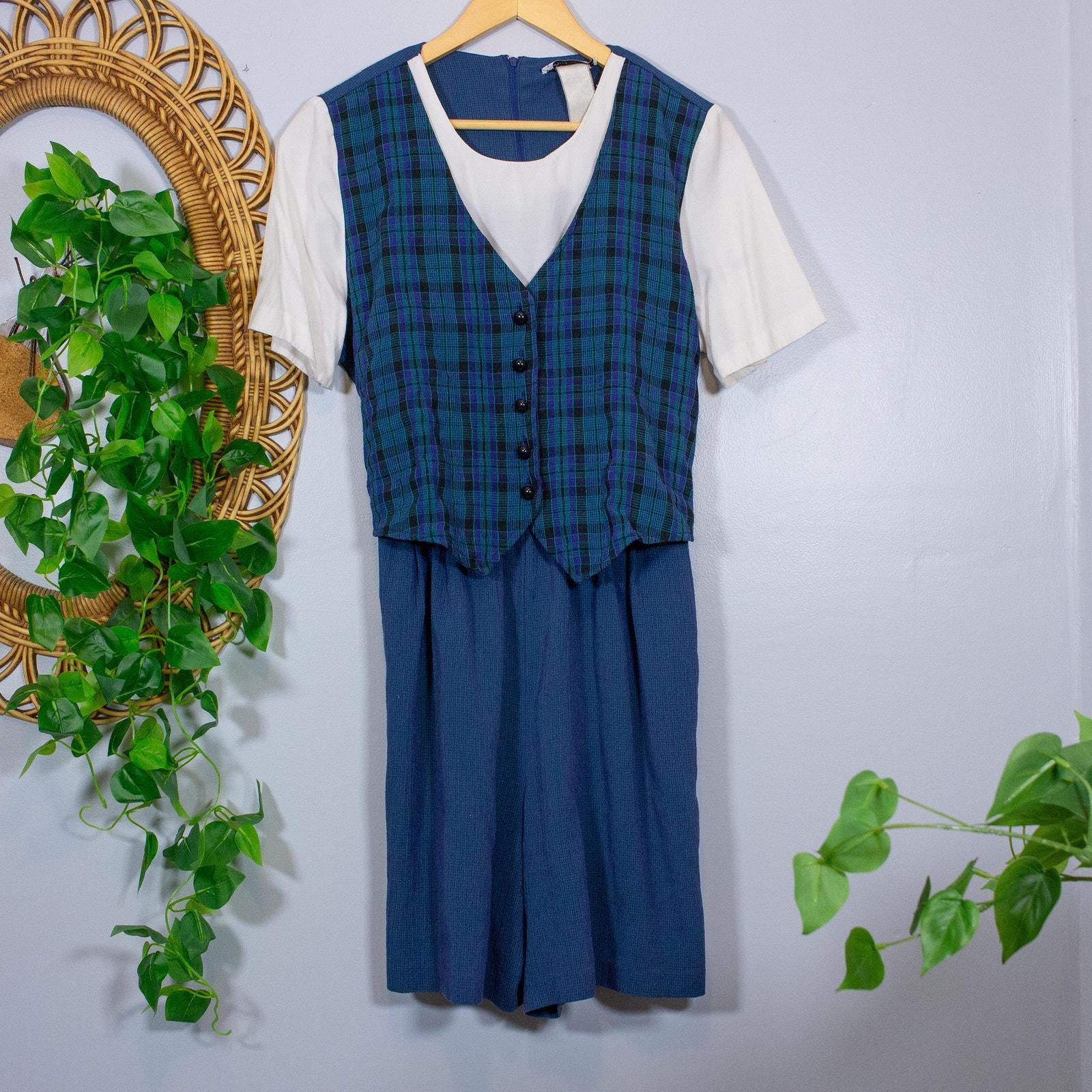 green emerald velvet dress 90s Plaid Skirt Vintage Express Wrap Checkered Skirt with statement Bu   Fashion and Fables