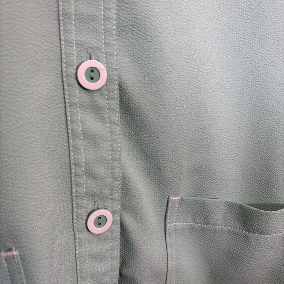 Mint Green Light Jacket Button Front Pockets Mini… - image 10