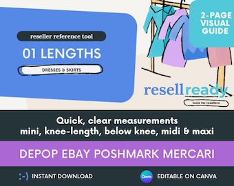 01 Lengths Reference Guide | Skirt and Dress Lengths (Mini, Knee-length, Below Knee, Midi, Maxi) with Measurements | Editable Canva Document
