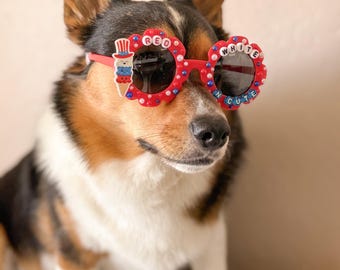 Red, White N Cute – Patriotic Pup Sunglasses
