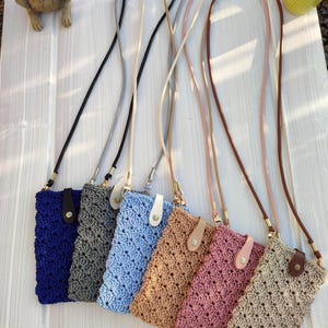 Étui pour téléphone portable Mini sac bandoulière pour téléphone Étui pour téléphone tissé Tour de cou Sac pour téléphone portable Tour de cou Miniature Étui pour téléphone portable Bandoulière
