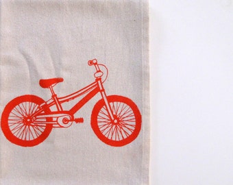 Cotton Kitchen Towel - Mountain Bike - Choose your ink color