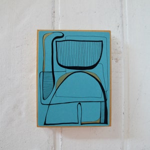Original wall art, wood block art, Gardening, wall decor, 4 x 5 inch art work