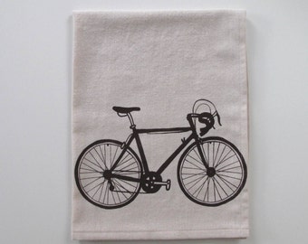 Cotton Kitchen Towel  - Road Bike - Choose your ink color