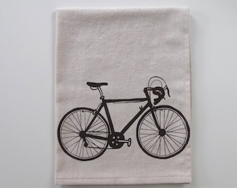 Cotton Kitchen Towel  - Road Bike - Choose your ink color