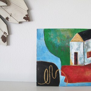 Abstract Painting Small Acrylic Art on Canvas Living Room Wall Art Home Decor Original Acrylic Painting - 8 x 8 inches