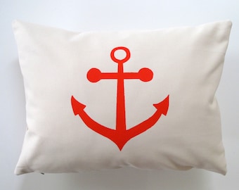 Pillow Cover - Cushion Cover - Anchor - 12 x 16 inches - Choose your fabric and ink color - Accent Pillow