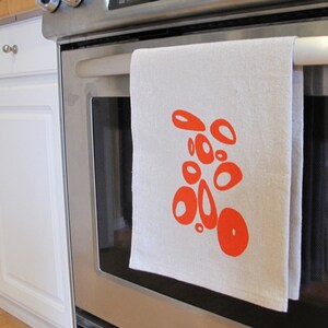 Cotton Kitchen Towel Circles Choose your ink color image 4