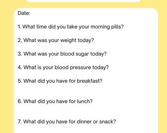 Daily Checklist for Senior/Elderly Care