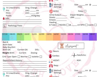 NICU Nurse Report Sheet