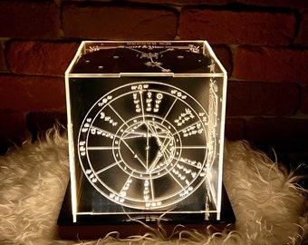 Personalized Horoscope Chart Lamp, Custom Star Map by Birth Date, Gift for sister / brother, Gift for Birthday
