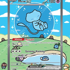 Mew ex 232/091 Sv: Paldean Fates Display Case Arte estendida para cartão Pokémon