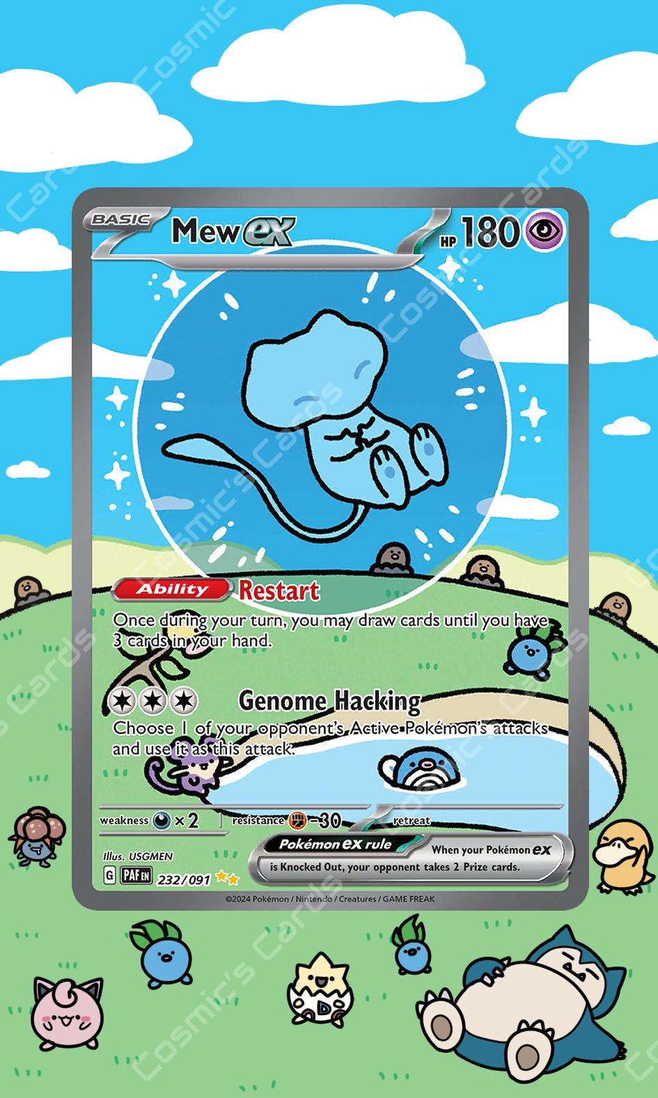 Mew Ex 232/091 Sv: Paldean Fates Display Case Extended Art for