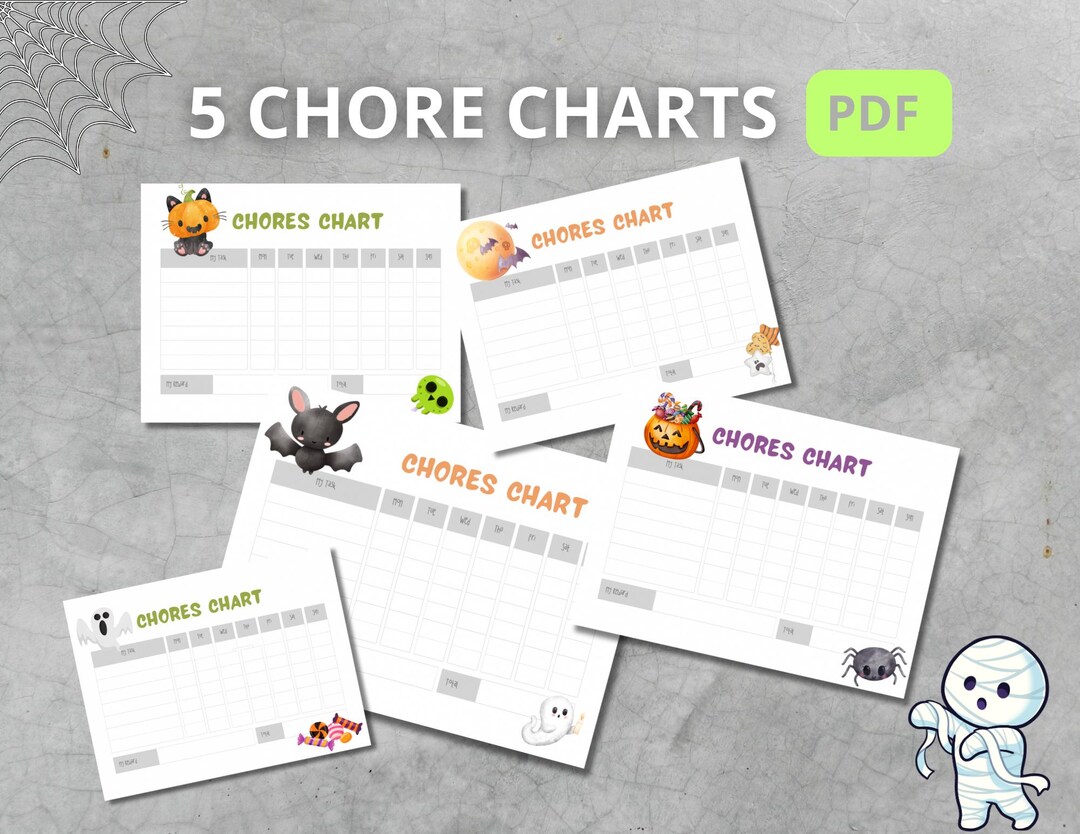 Halloween | Chore Chart | Weekly Chart for Kids | Kids Routine Chart ...