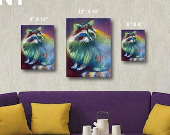 PRINT of Rainbow Raccoon - Signed Fine Art Print