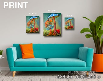 PRINT of Mushroom Frog - Signed Fine Art Print