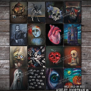 4x5in Set of 16 Fine Art Prints | Halloween