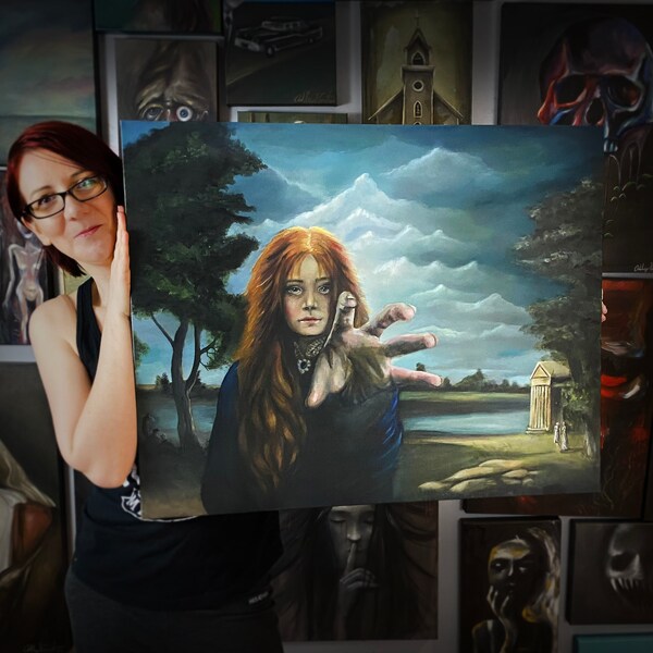 ORIGINAL Stuck inside a Painting - Oil Painting