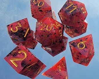 Handmade Resin Dice Set - Infernal Ember – One-of-a-Kind