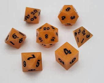 Halloween RPG Dice | Orange with Black Numbers | DND | Tabletop Gaming | Pumpkin Dice | Fall Gift