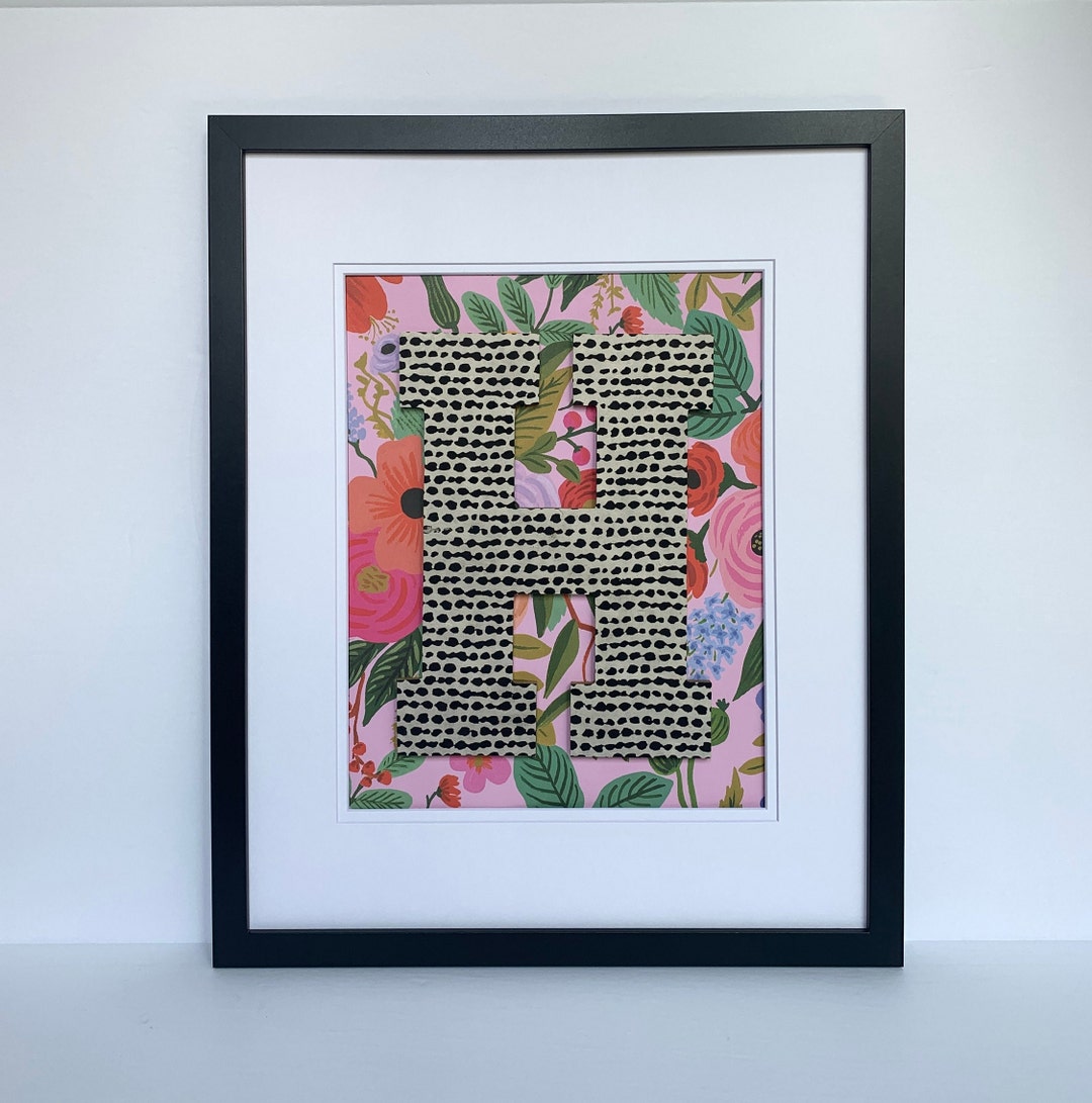 Floral Letter for Girls Nursery or Bedroom, Framed Decorative Monogram ...