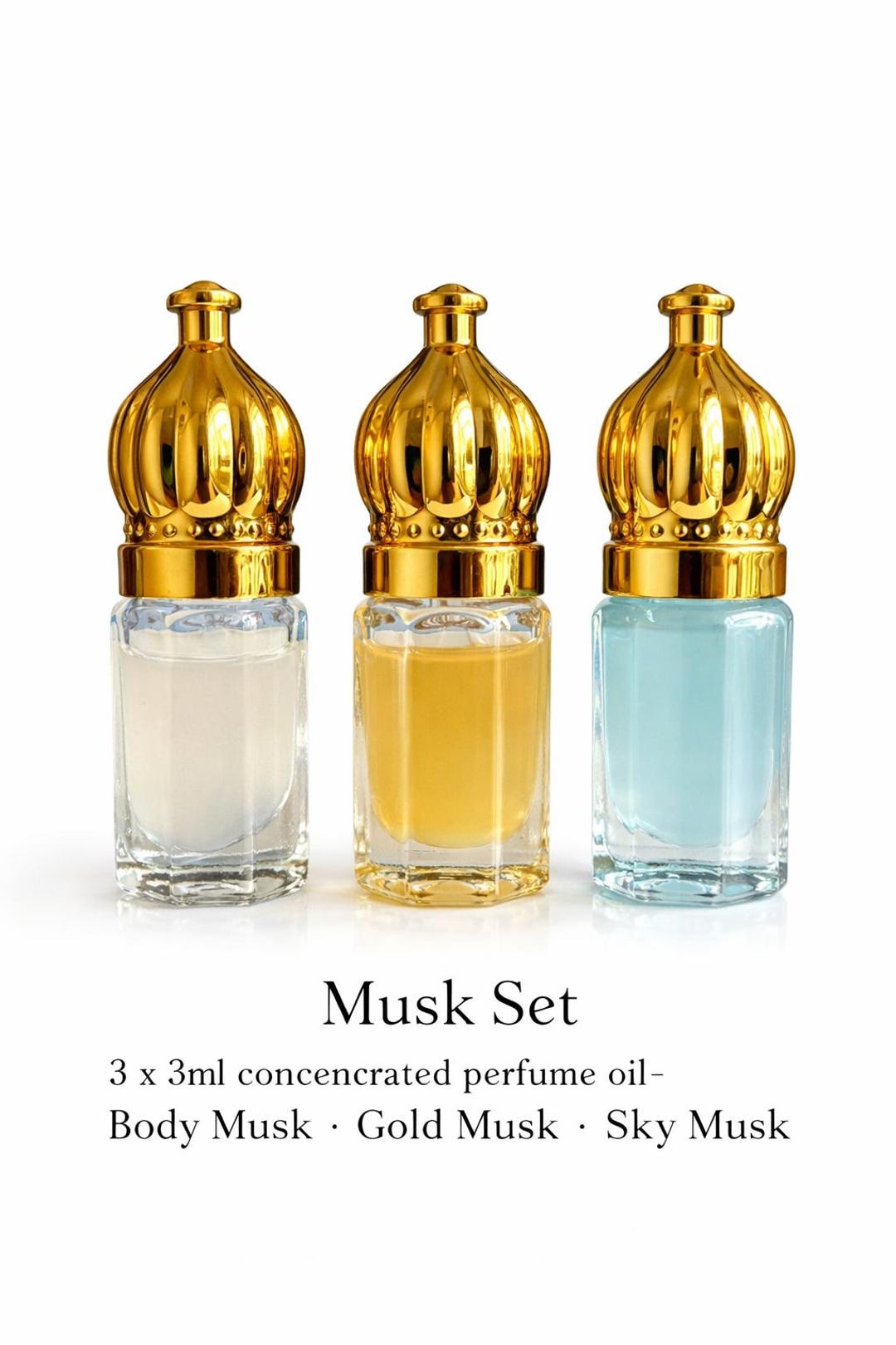 Musk Set — 3 X 3ml Concentrated Perfume Oil | Body Musk · Gold Musk ...
