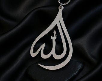 Colgante de Alá de acero inoxidable, robusto, unisex, islámico, musulmán, árabe, para coche.