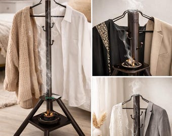Luxuriöser Bakhoor Kleiderbügel - Großer Räucherstäbchenständer aus Metall für Abaya, Thobe & Kleiderdüfte - Authentisches arabisches Wohngeschenk