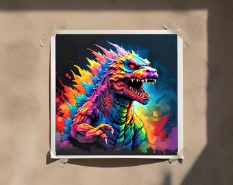 Colorful Godzilla Monster Printable