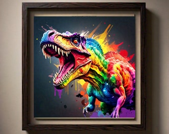 Colorful T-Rex Dinosaur Printable