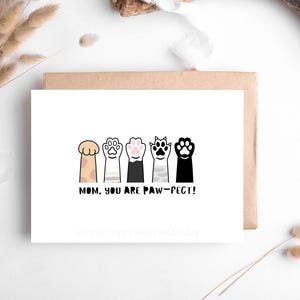 Mãe, você é um cartão de felicitações digital perfeito para presente para a mãe de peles, para impressão, dia das mães, presente exclusivo para a mãe do animal de estimação, cartão de felicitações para os pais do animal de estimação