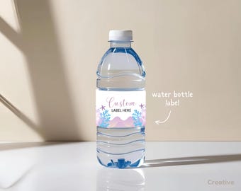 Mermaid Party Bottle Label Template For Under The Sea Theme Birthday Party Water Bottle Wrap Instant Download Ocean Birthday Party Label