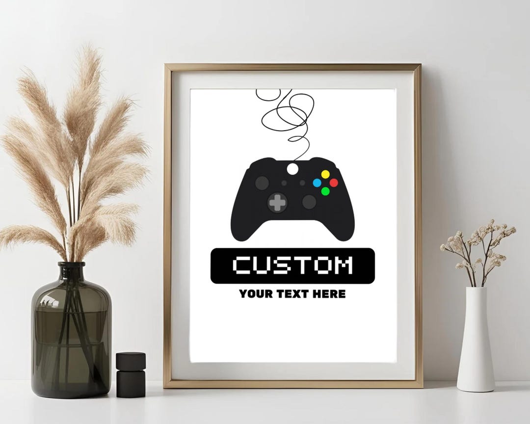 Minimalist Gamer Custom Sign Template for Console Theme Birthday Custom ...