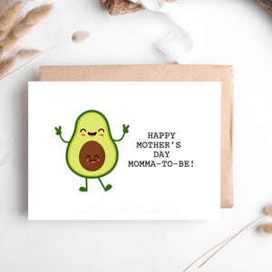 Tarjeta de felicitación digital para mamá embarazada, regalo con temática de aguacate para mamá, descarga instantánea, regalo para el día de la madre imprimible para la futura mamá, tarjeta de felicitación