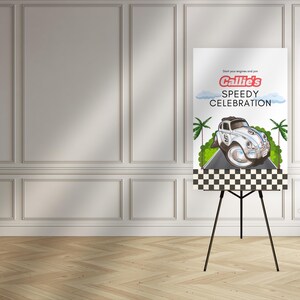Vintage Car Party Welcome Sign Template For Race Car Theme Birthday Easel Sign Template For Car Party Signage Decor For Motorsport Birthday