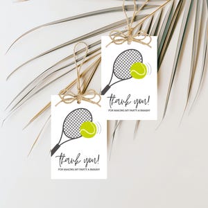 Tennis Favor Tag Printable For Sports Theme Party Thank You Tag For Sports Event Party Gift Tag Template For Tennis Birthday Party