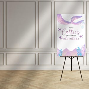 Mermaid Party Welcome Sign Template For Undersea Theme Birthday Easel Sign Template For Ocean Party Signage Decor For Pool Birthday Party