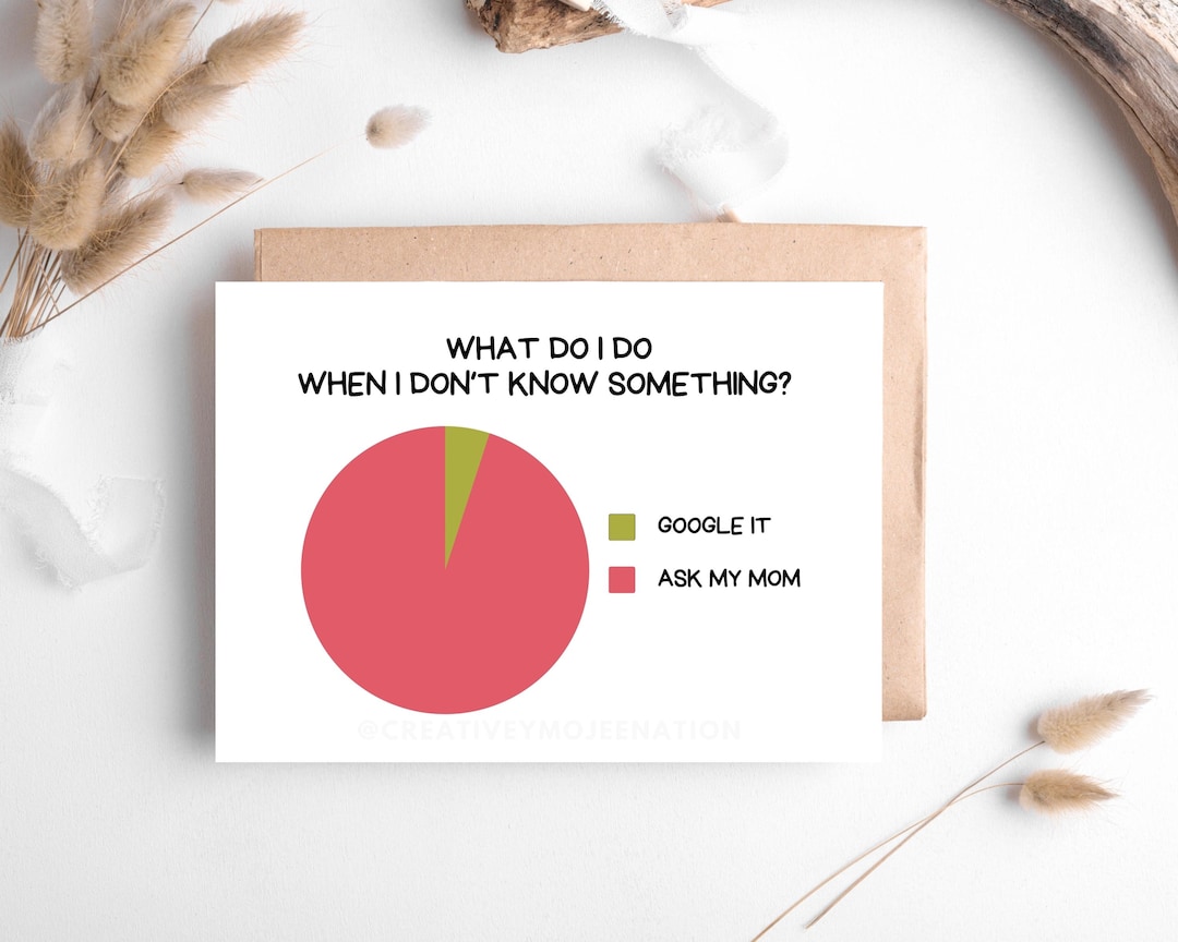 Funny Mothers Day Digital Card Pie Chart Themed Mom Greeting Card ...