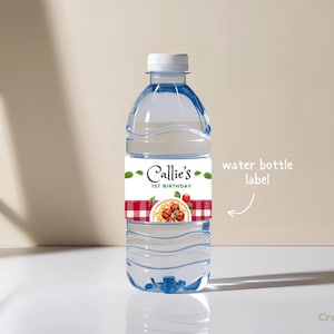 Modelo de rótulo para garrafa de festa de almôndegas para festa de aniversário com tema de massa, embalagem para garrafa de água, download instantâneo, rótulo para festa de aniversário italiana