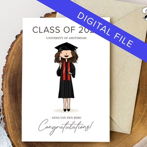 Tarjeta de graduación personalizada: felicitaciones, bien hecho, lo lograste, universidad, estudiante, escuela, orgulloso de ti, felicitado, tarjeta de agradecimiento.