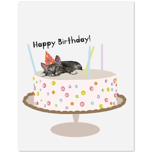 Lot de 10 cartes d'anniversaire pour chats mignons - adorables cartes de voeux pour chatons pour les amoureux des chats, lot de cartes avec enveloppes, papier de soie premium de plusieurs tailles