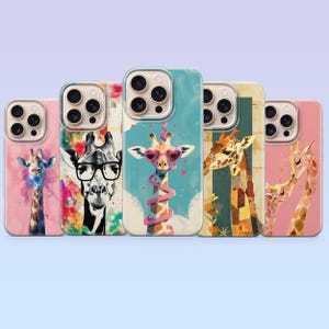 Aesthetic Giraffe Phone Case Safari Zoo Cover for iPhone 16Pro, 15, 14, 13, 12, Samsung S25 Ultra, S24Fe, S23, S21, A55,A54,A35 Pixel 9