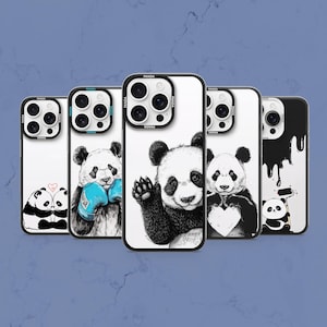 Cute Panda Phone Case Bamboo Bear Cover for iPhone 16 Pro Max 15 14 13 12 Samsung S25 Ultra S24 Fe S23 S21 A56 A36 A15