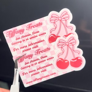 Corte de um lado para moldar cartões de visita exclusivos, design personalizado de negócios para todas as empresas, decoração de bolos, confeiteiro, guloseimas, doces