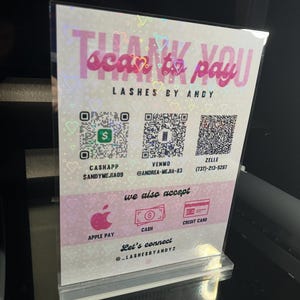 Acryl Scan-to-Pay Schild für den geschäftlichen Zahlungsverkehr