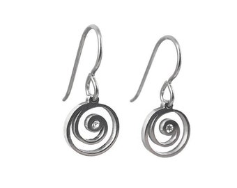 Mini vortex zirconia dangle earrings - Hypoallergenic pure titanium and stainless steel