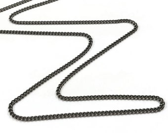 Pure titanium curb chain necklace, Waterproof non tarnish necklace, Hypoallergenic men women jewelry