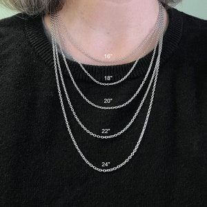 Surgical steel chain necklace, Hypoallergenic, Waterproof non tarnish jewelry